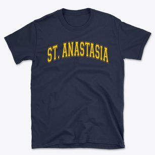 St Anastasia Parish Varsity Arch Basic T-Shirt