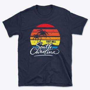 Fort Mill South Carolina Palm Tree Sunset Basic T-Shirt