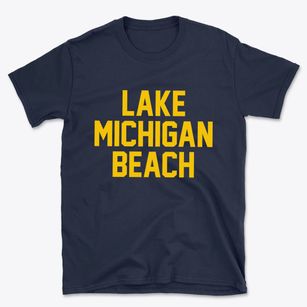 Lake Michigan Beach Michigan Classic Block Basic T-Shirt