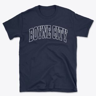 Boyne City Michigan Trendy Block Basic T-Shirt