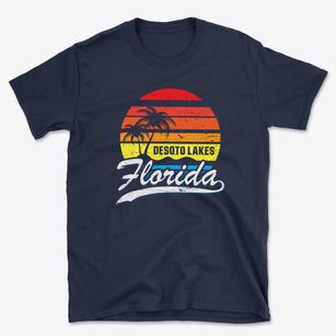 Desoto Lakes Florida Palm Tree Sunset Basic T-Shirt