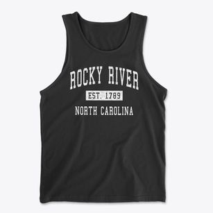 Rocky River North Carolina Classic Established Men's Cotton Tank