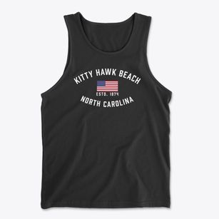 Kitty Hawk Beach North Carolina Patriot Men's Cotton Tank