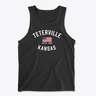 Teterville Kansas Patriot Men's Cotton Tank