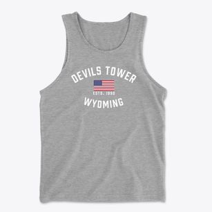 Devils Tower Wyoming Patriot Men's Cotton Tank