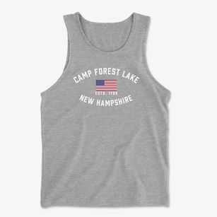 Camp Forest Lake New Hampshire Patriot Men's Cotton Tank