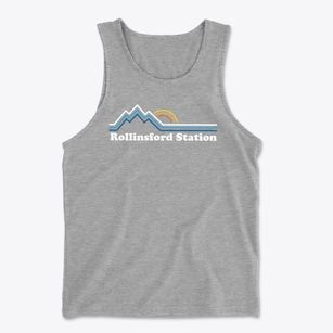 Rollinsford Station New Hampshire Mountain View Men's Cotton Tank