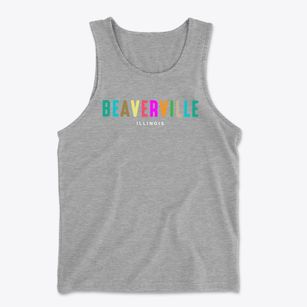 Beaverville Illinois Color Pop Men's Cotton Tank