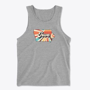  Iowa Retro Art Men's Cotton Tank