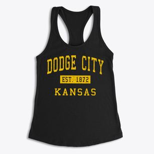 Dodge City Kansas Classic Established Women's Racerback Tank