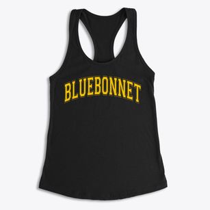 Bluebonnet Elementary School Varsity Arch Women's Racerback Tank