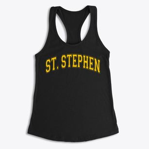 St Stephen Parish Varsity Arch Women's Racerback Tank