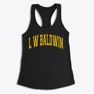 L W Baldwin Elementary School Varsity Arch Women's Racerback Tank