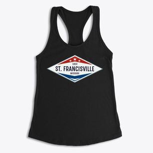 St. Francisville Missouri Diamond Star Women's Racerback Tank