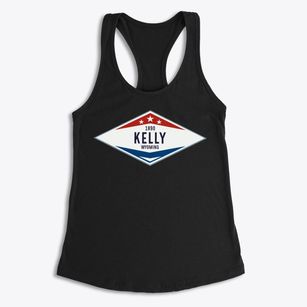 Kelly Wyoming Diamond Star Women's Racerback Tank