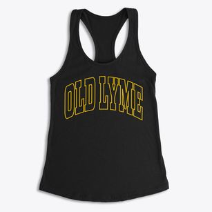 Old Lyme Connecticut Trendy Block Women's Racerback Tank