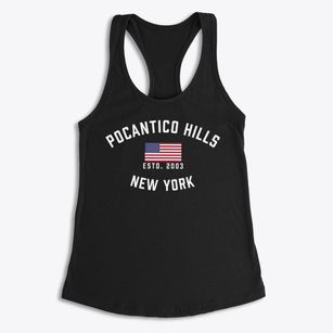 Pocantico Hills New York Patriot Women's Racerback Tank