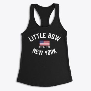 Little Bow New York Patriot Women's Racerback Tank