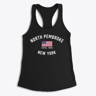 North Pembroke New York Patriot Women's Racerback Tank