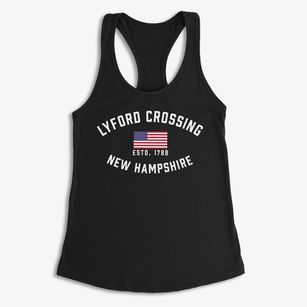 Lyford Crossing New Hampshire Patriot Women's Racerback Tank