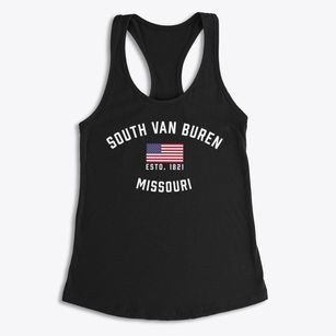 South Van Buren Missouri Patriot Women's Racerback Tank