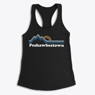 Peshawbestown Michigan Mountain View Women's Racerback Tank