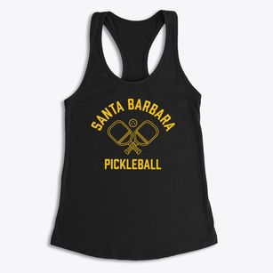 Santa Barbara California Pickleball Women's Racerback Tank