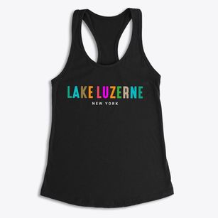 Lake Luzerne New York Color Pop Women's Racerback Tank