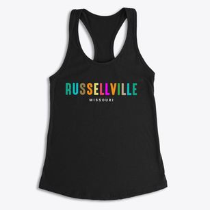 Russellville Missouri Color Pop Women's Racerback Tank