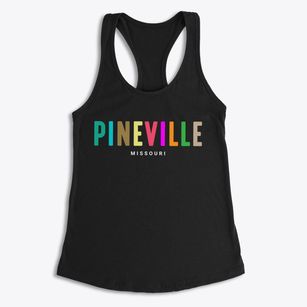 Pineville Missouri Color Pop Women's Racerback Tank
