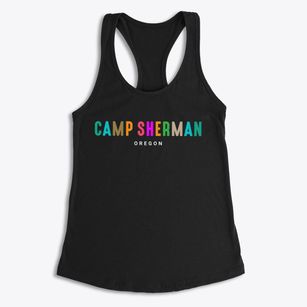 Camp Sherman Oregon Color Pop Women's Racerback Tank