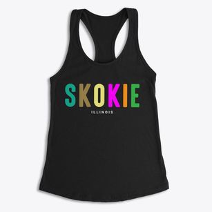 Skokie Illinois Color Pop Women's Racerback Tank