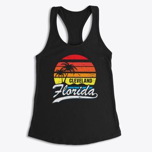 Cleveland Florida Palm Tree Sunset Women's Racerback Tank