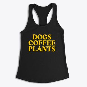   Dogs Coffee Plants Women's Racerback Tank