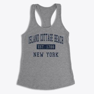 Island Cottage Beach New York Classic Established Women's Racerback Tank