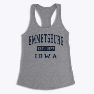 Emmetsburg Iowa Classic Established Women's Racerback Tank