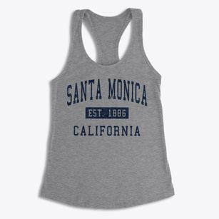 Santa Monica California Classic Established Women's Racerback Tank