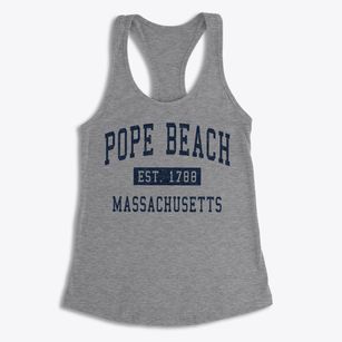 Pope Beach Massachusetts Classic Established Women's Racerback Tank