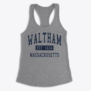 Waltham Massachusetts Classic Established Women's Racerback Tank
