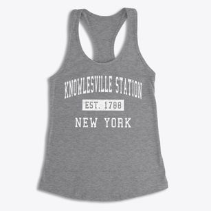 Knowlesville Station New York Classic Established Women's Racerback Tank