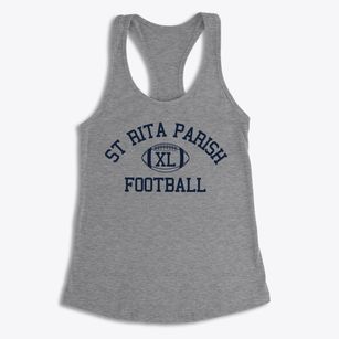 St Rita Parish Classic Football Women's Racerback Tank