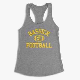 Bassick High School Classic Football Women's Racerback Tank
