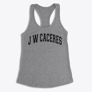 J W Caceres Elementary School Varsity Arch Women's Racerback Tank