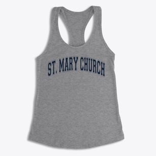 St Mary Church Varsity Arch Women's Racerback Tank