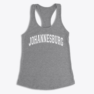 Johannesburg Elementary School Varsity Arch Women's Racerback Tank