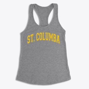 St. Columba Parish In Paxton Varsity Arch Women's Racerback Tank