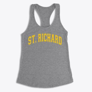 St Richard Parish Varsity Arch Women's Racerback Tank