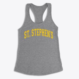 St. Stehpen's Church Varsity Arch Women's Racerback Tank