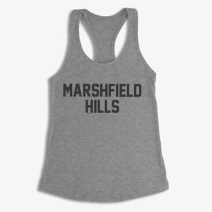 Marshfield Hills Massachusetts Classic Block Women's Racerback Tank