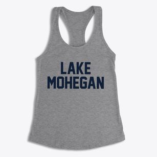 Lake Mohegan New York Classic Block Women's Racerback Tank